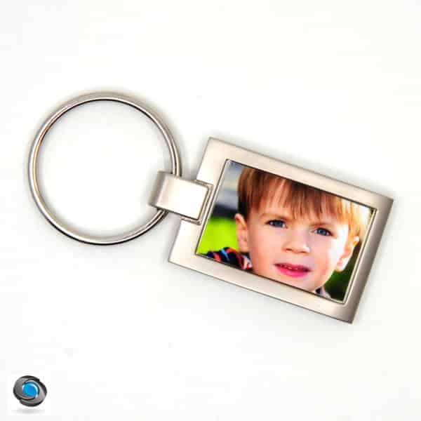 porte clé métal rectangle personnalisé avec photo