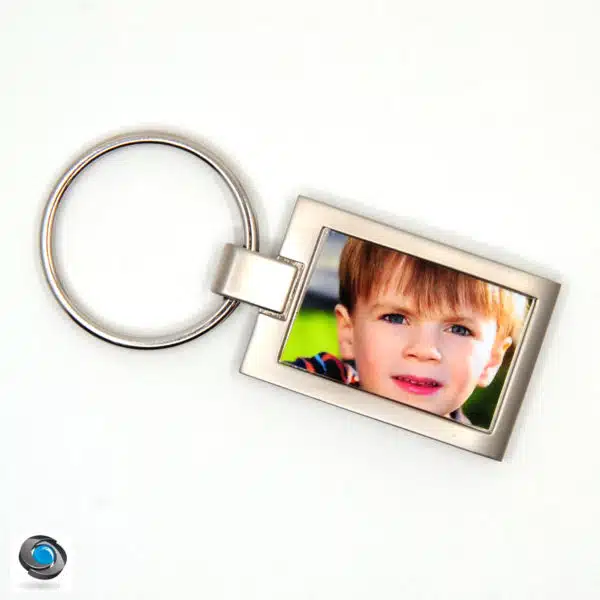 porte clé métal rectangle personnalisé avec photo