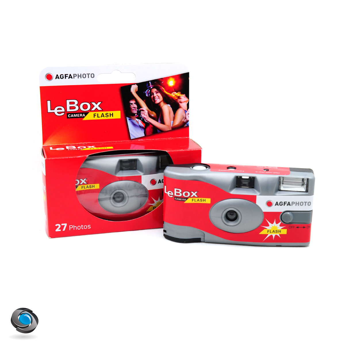 AGFAPHOTO AGFA Photo 601020 Disposable Camera LeBox Flash 27 Photos 31mm Optical Lens Gray And Red F 58251355