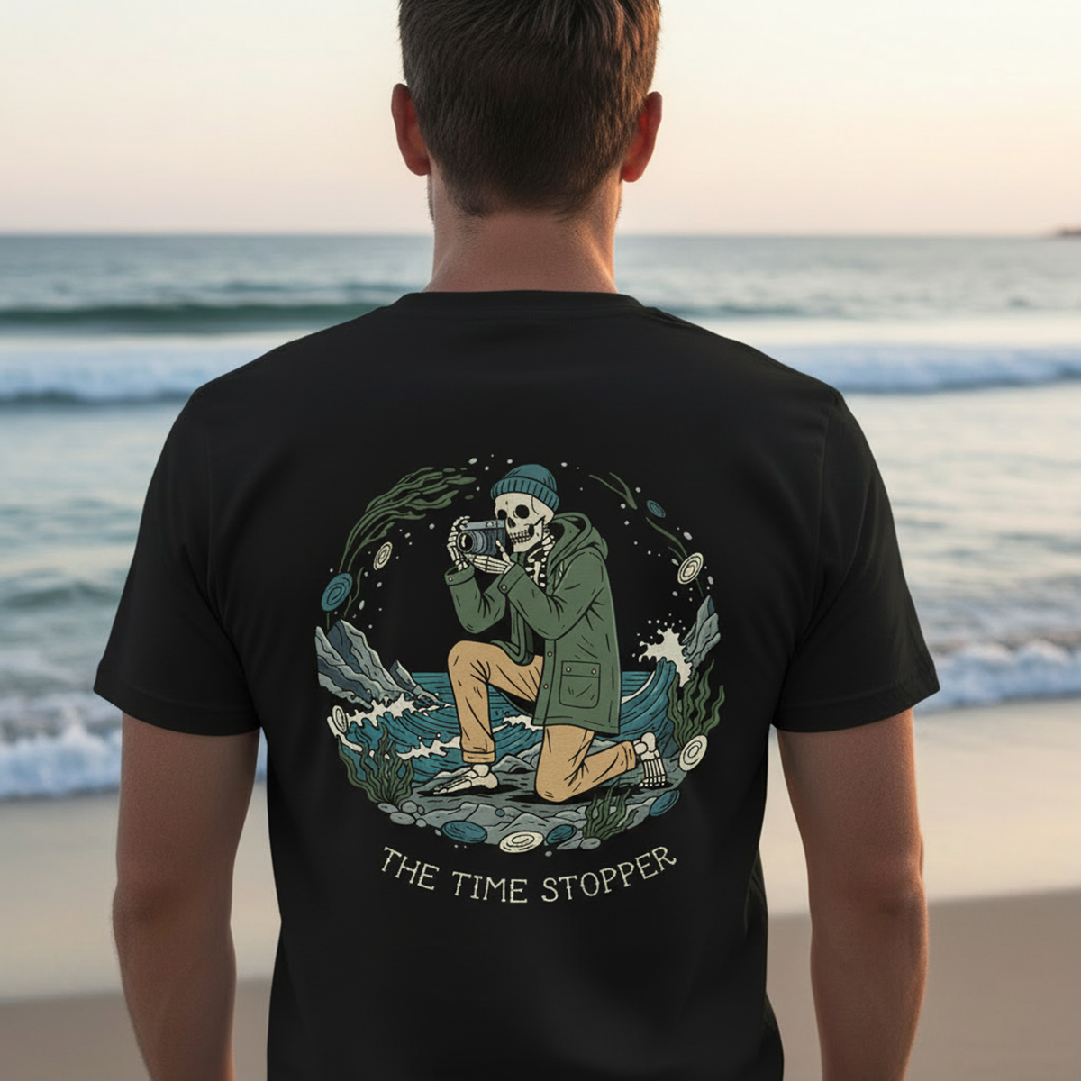 T-Shirt argentique The Time Stopper imprimé dos